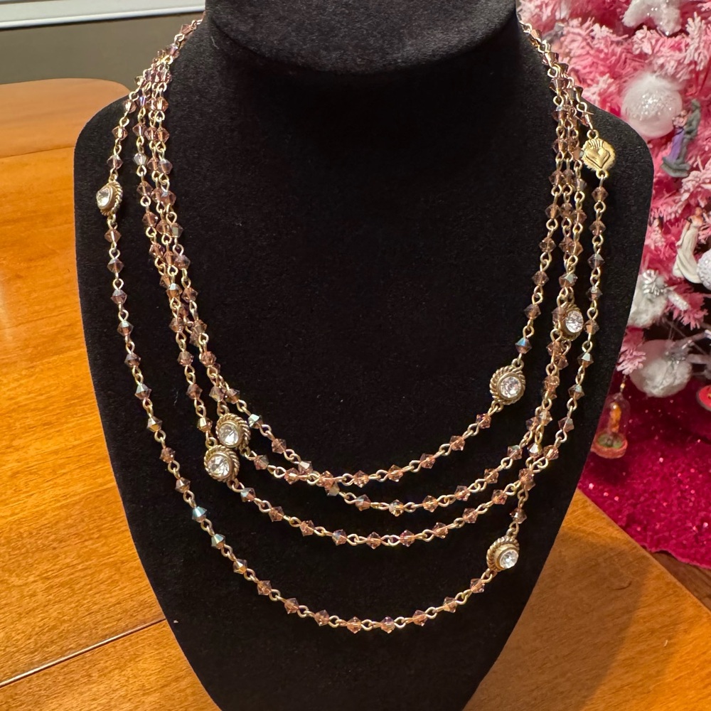 Virgins Saints & Angels Magdalena Swarovski Crystal Necklace 16-18” NWT